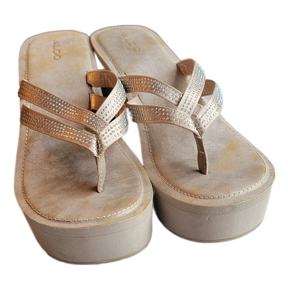 ALDO Rhinestone Foam Platform Wedges - Picture 3 of 9